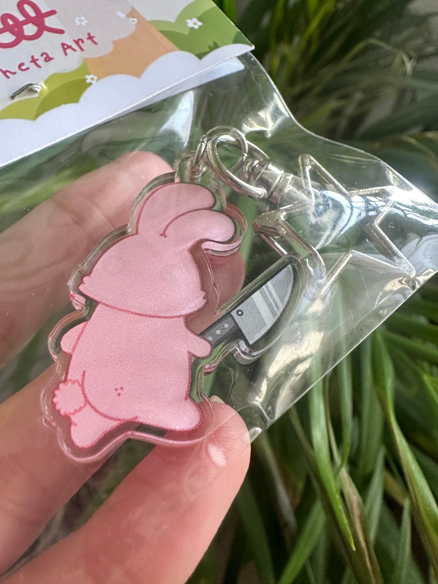 Bunny With Knife Keychain