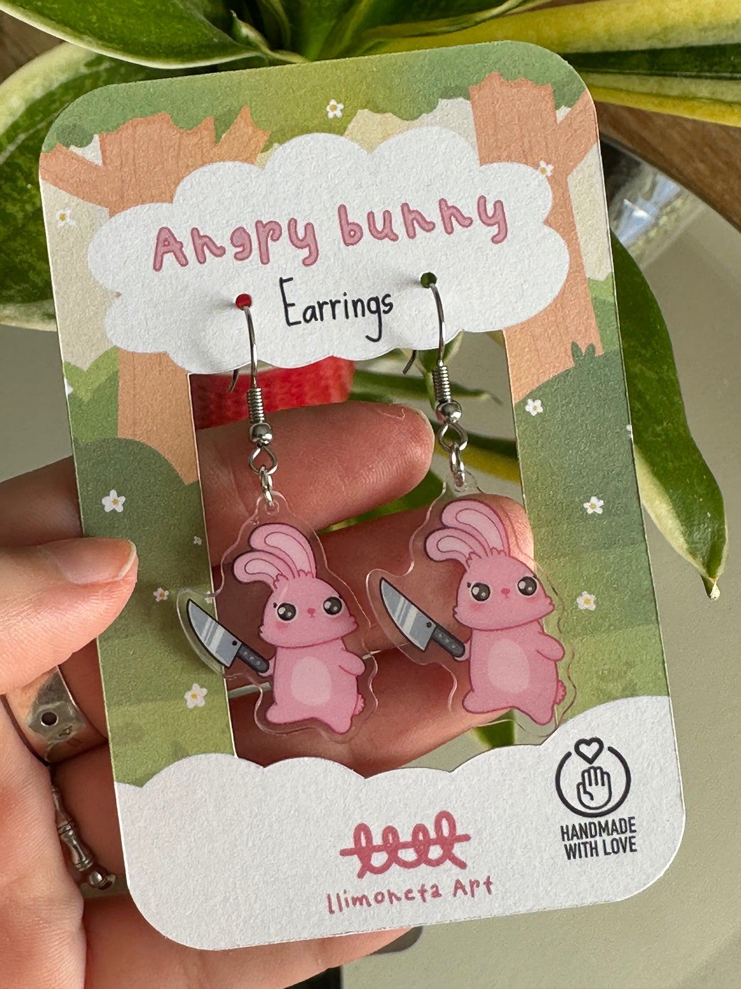 Bunny with Knife Earrings