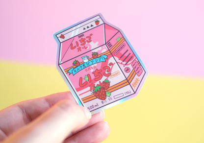 Autocollant lait fraise