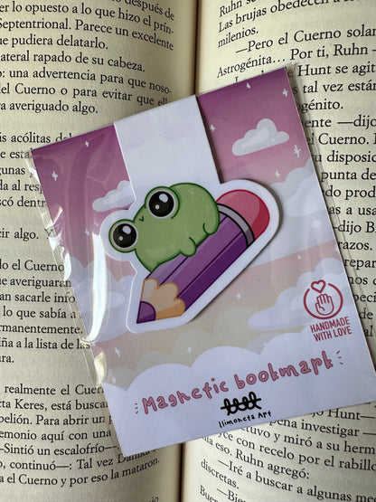 Marque-page magnétique Crayon grenouille
