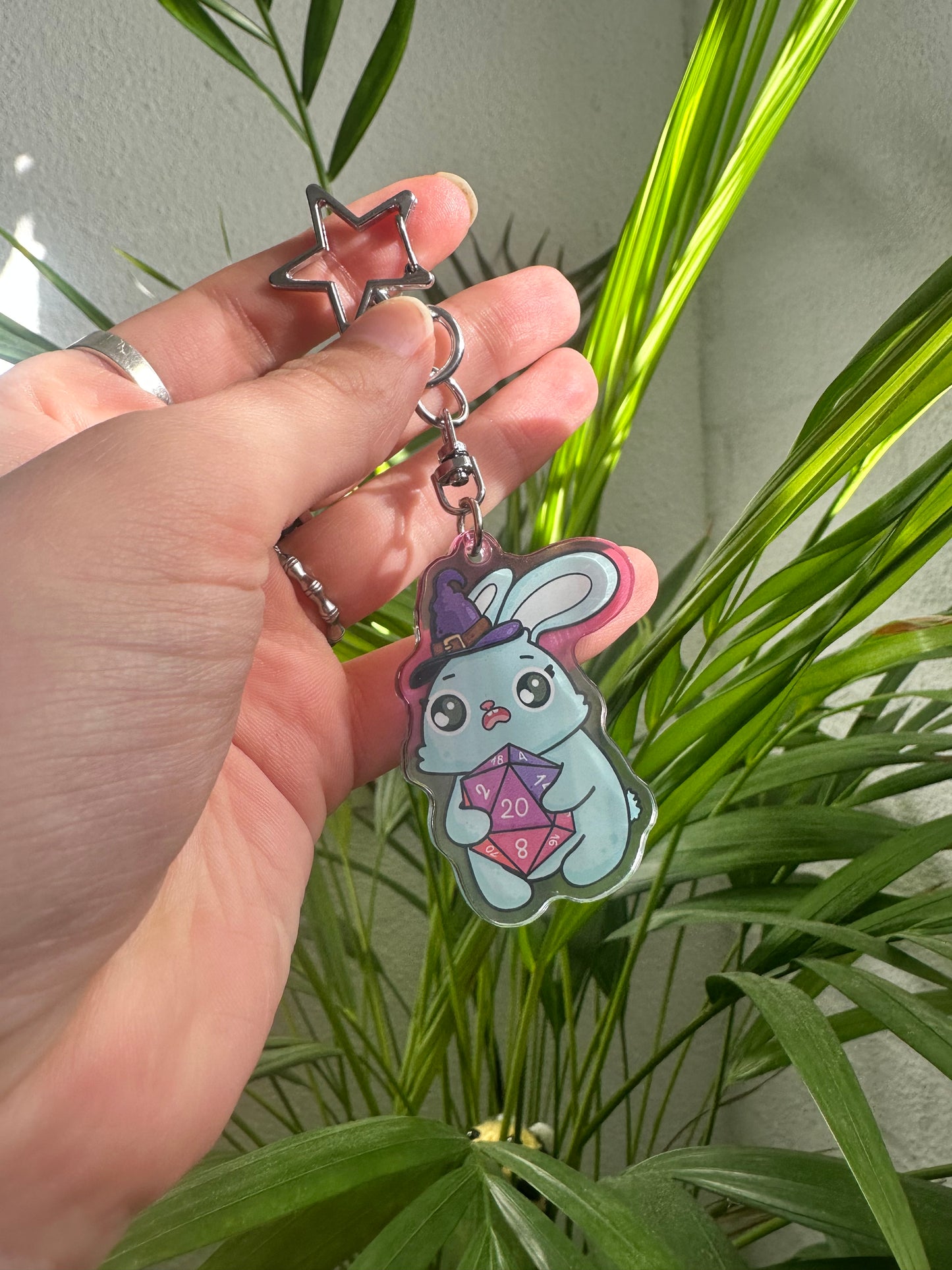 Hase mit Würfel Schlüsselanhänger