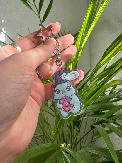 Hase mit Würfel Schlüsselanhänger
