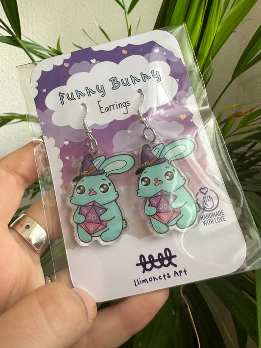 Bunny With Dice Earrings Limited Edition