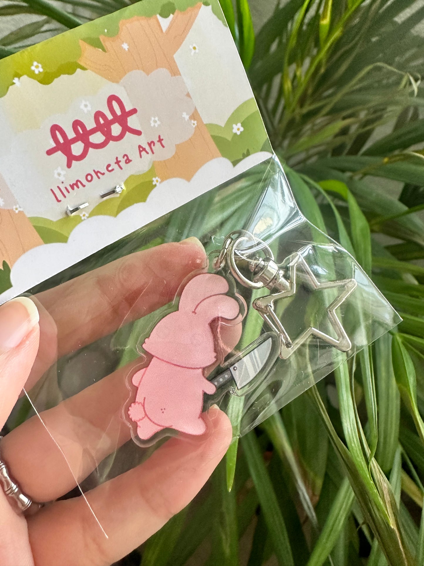 Bunny With Knife Keychain