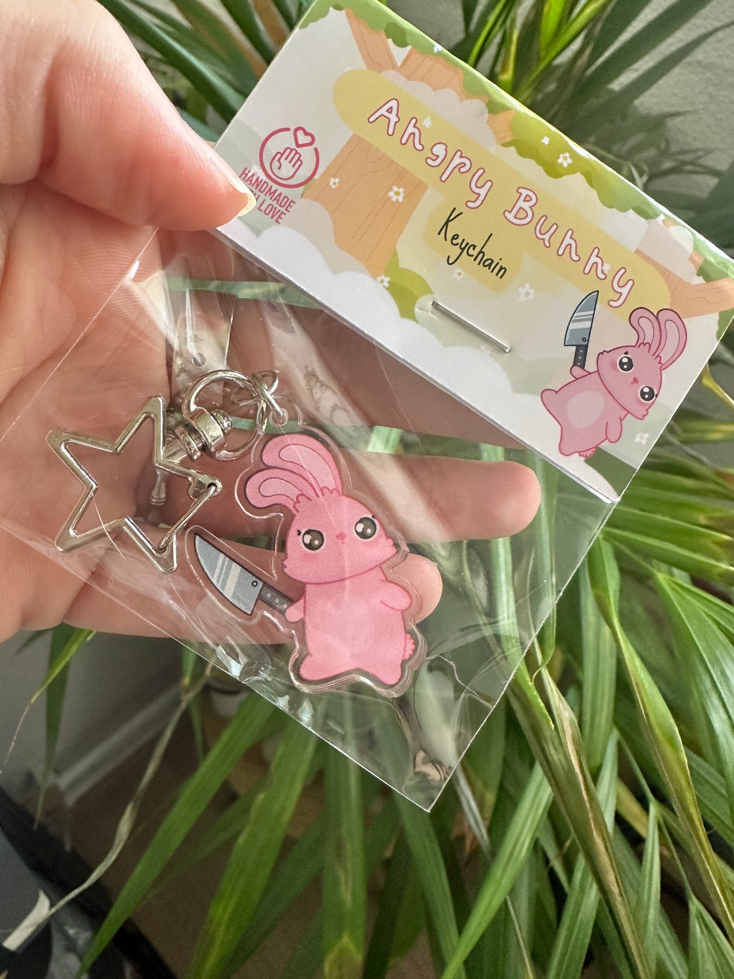Bunny With Knife Keychain