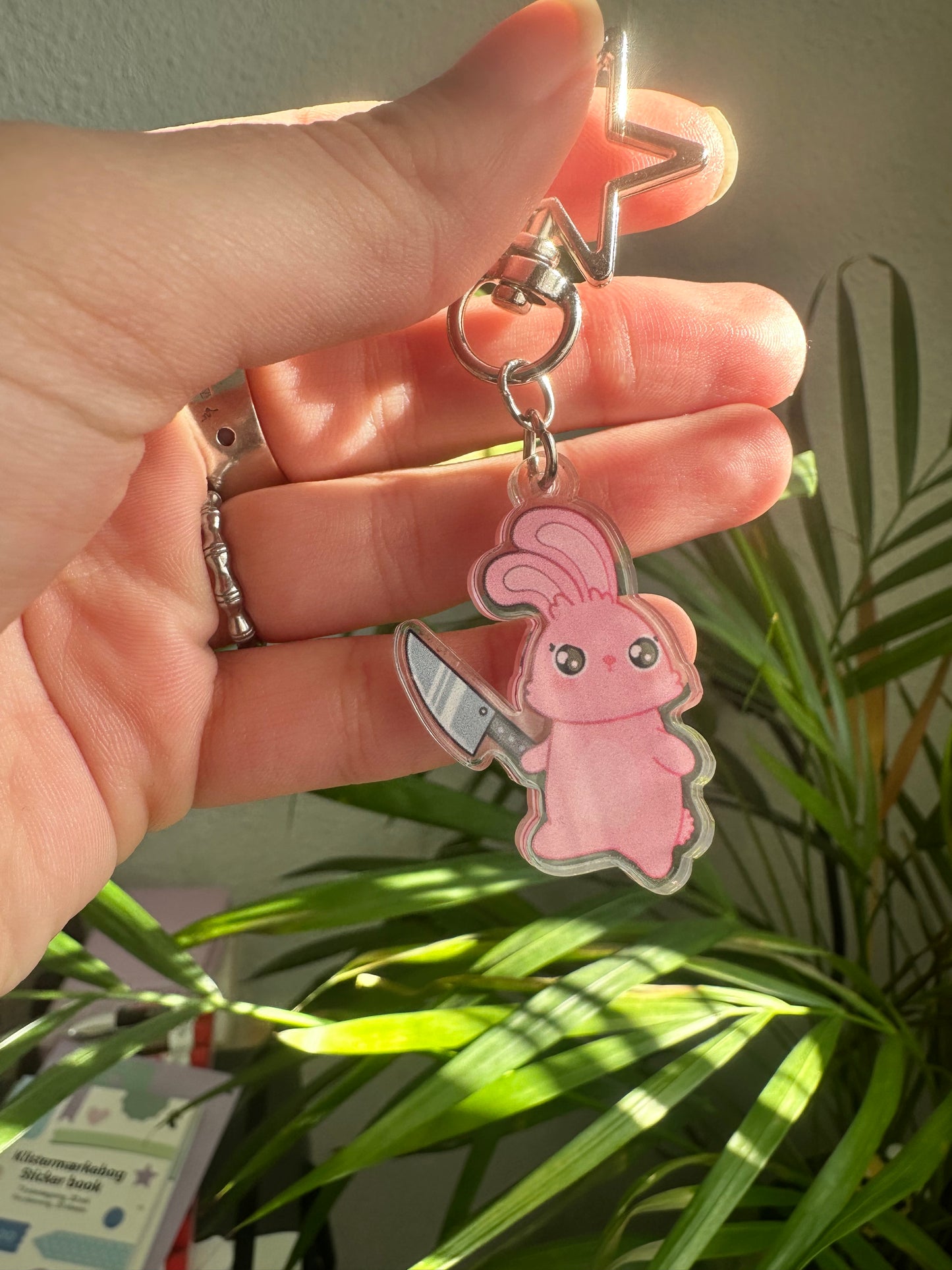 Bunny With Knife Keychain