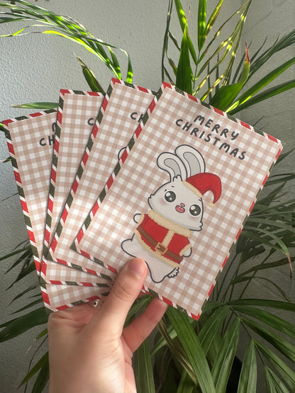 Lot de 5 cartes postales Lapin de Noël