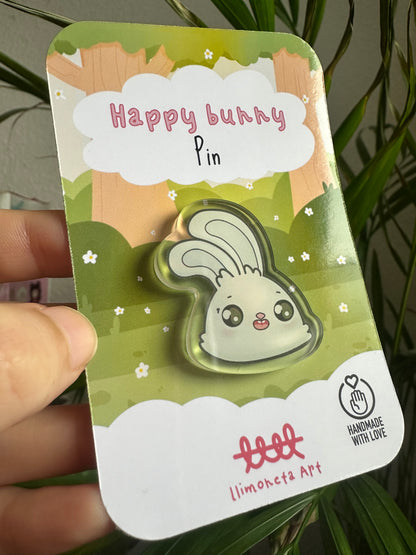 Glücklicher Hasen-Pin