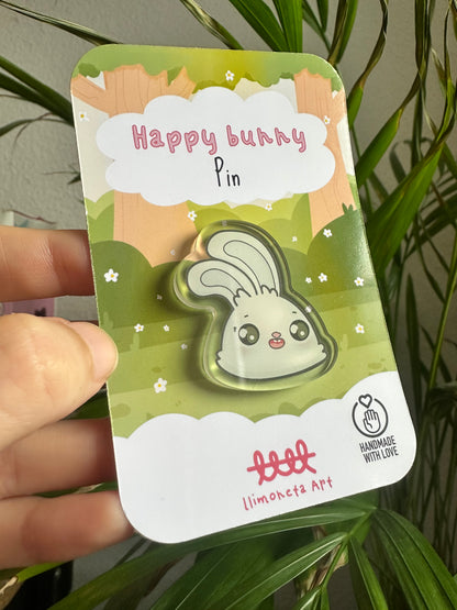 Glücklicher Hasen-Pin
