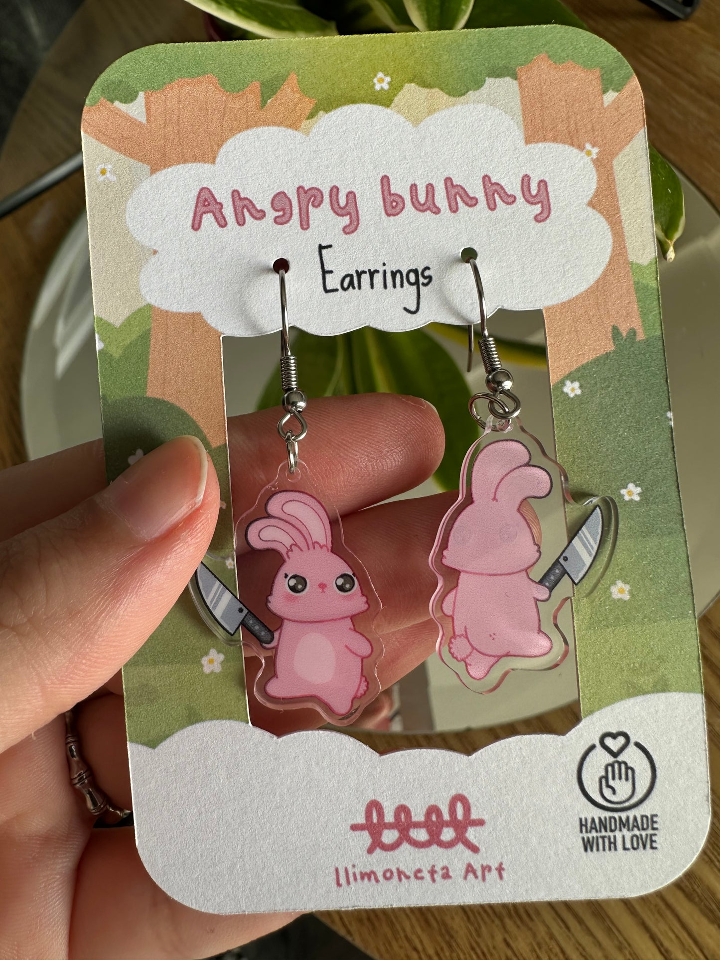 Bunny with Knife Earrings