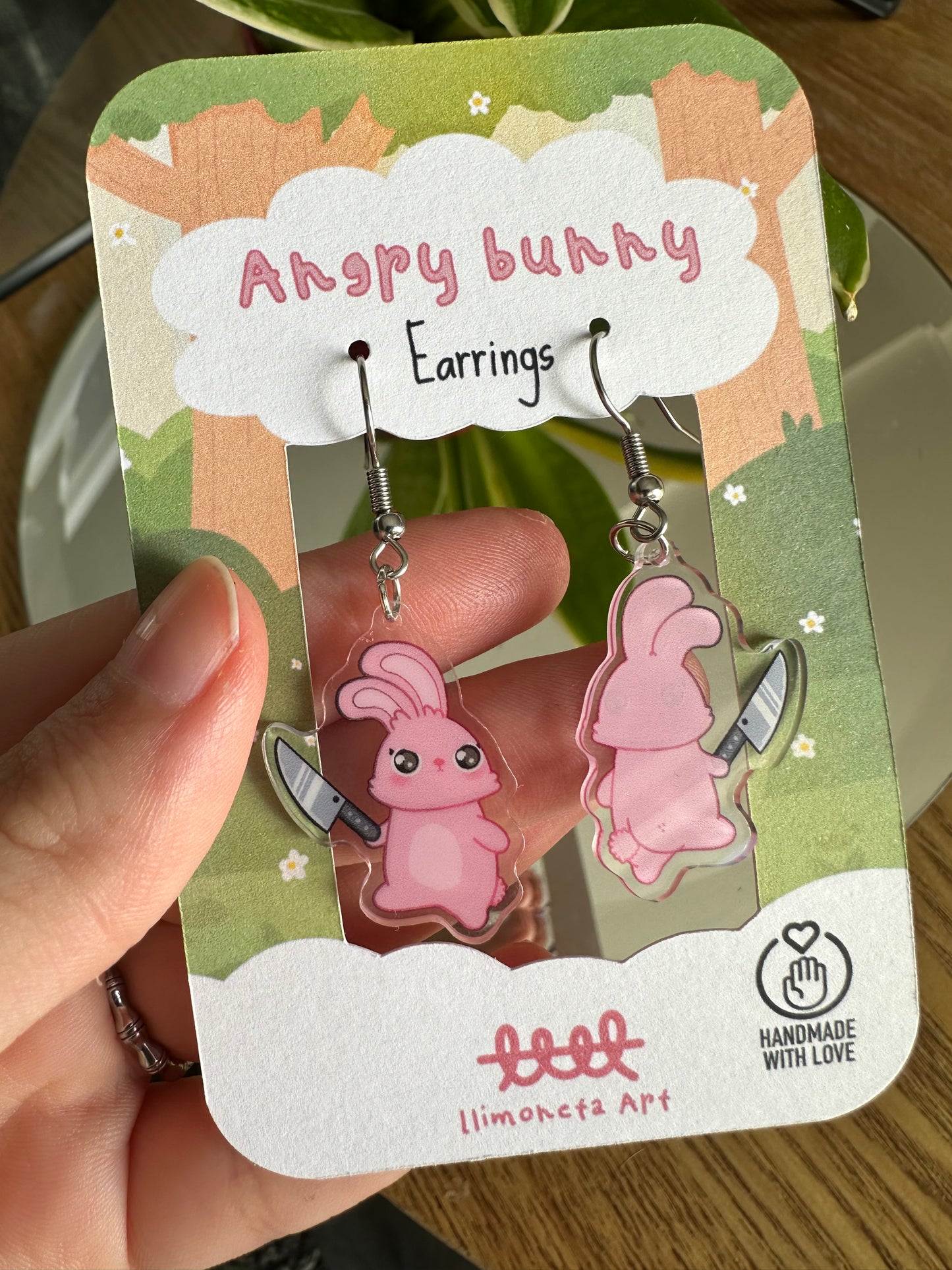 Bunny with Knife Earrings