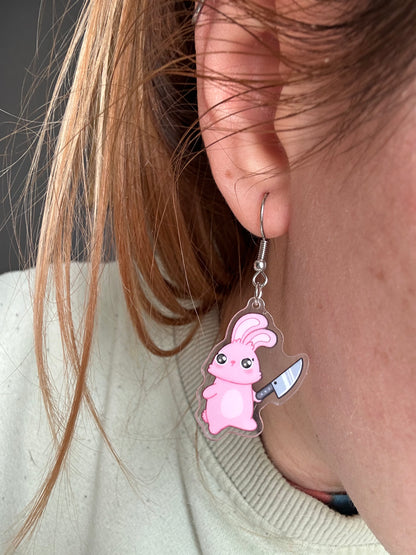 Bunny with Knife Earrings